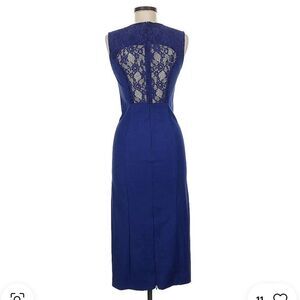 By Malene Birger Sleeveless Cocktail Sheath Dress Midi Lace Royal Blue Size 32